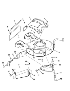 Mower Deck Diagram and Parts List for 7800238-JS45FC 2009 Briggs and Stratton Lawn Mower